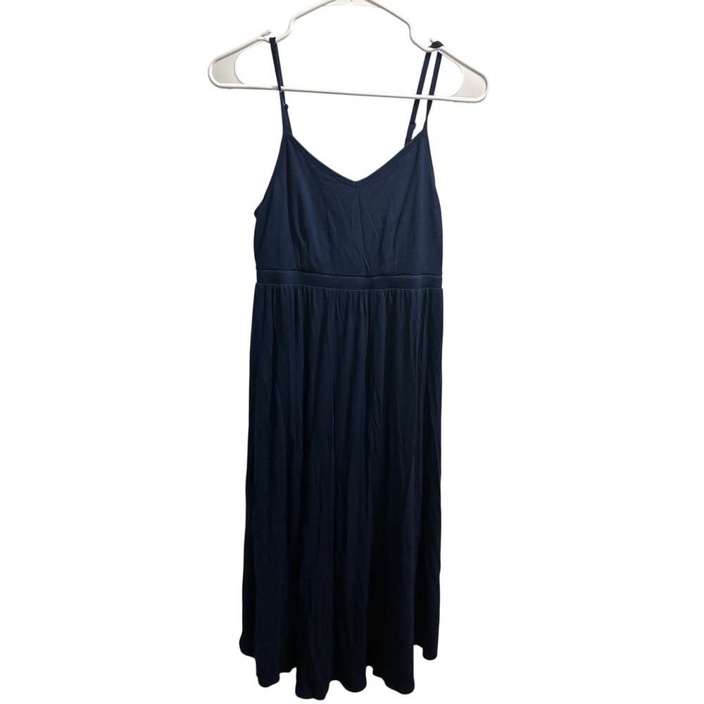 Stars Above Navy Blue Cami Midi Dress M Medium Sleeveless Empire Waist Flattery